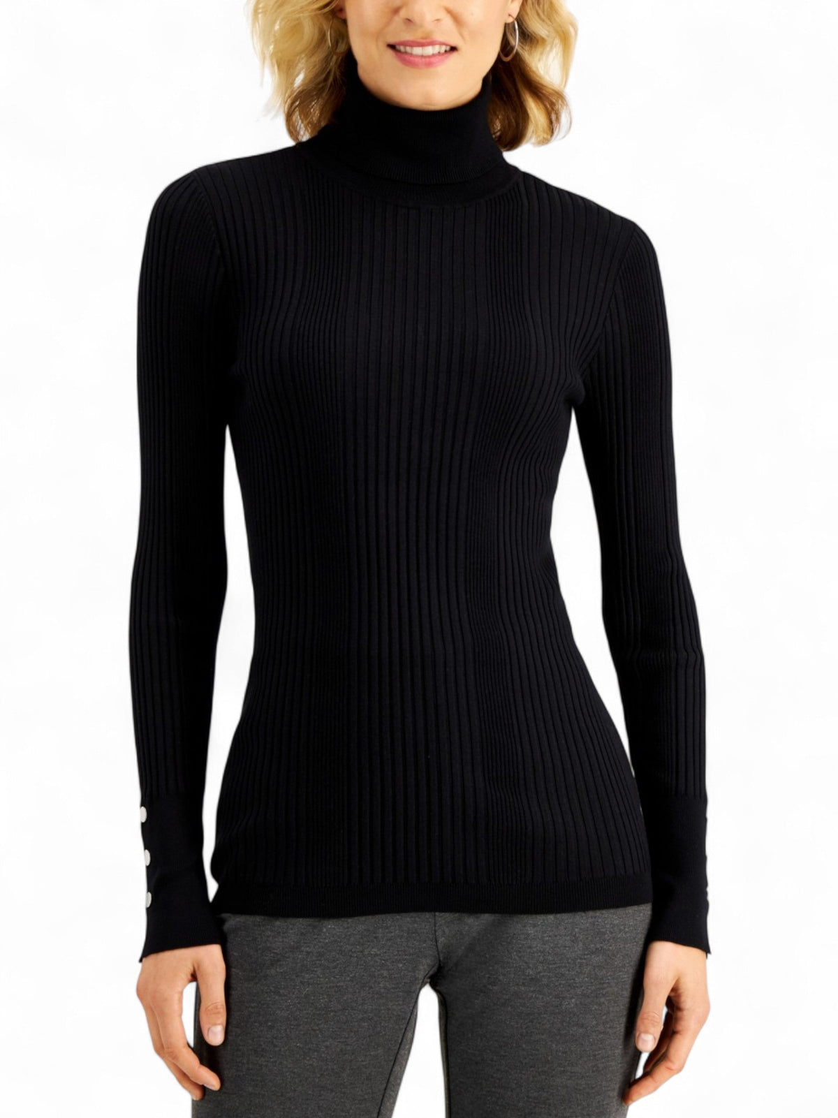 Image for Women's Ribbed Sweaters,Black