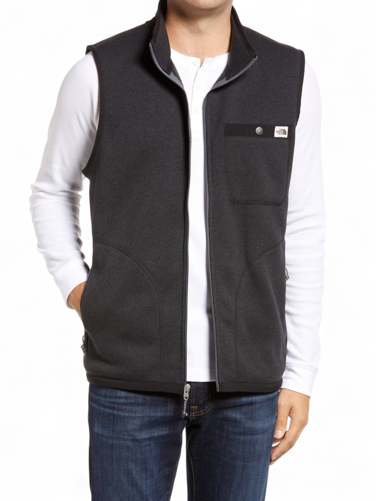 Image for Men's Textured Vest 3Pockets,Dark Grey