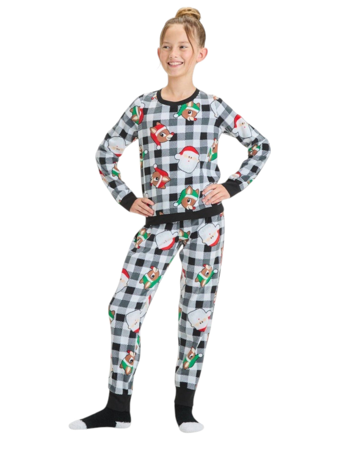 Image for Kids Girl's Plaid Pajama Set&Soks,Multi