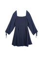 Image for Kids Girl's Knitted Dress Mesh Sleeves,Navy