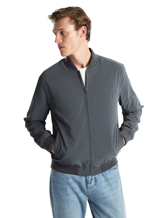Image for Men's Plain Solid Jacket Two Pockets,Grey