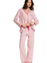 Image for Women's Striped Sleepwear Pajama Set Chemise&Pant,Pink/White