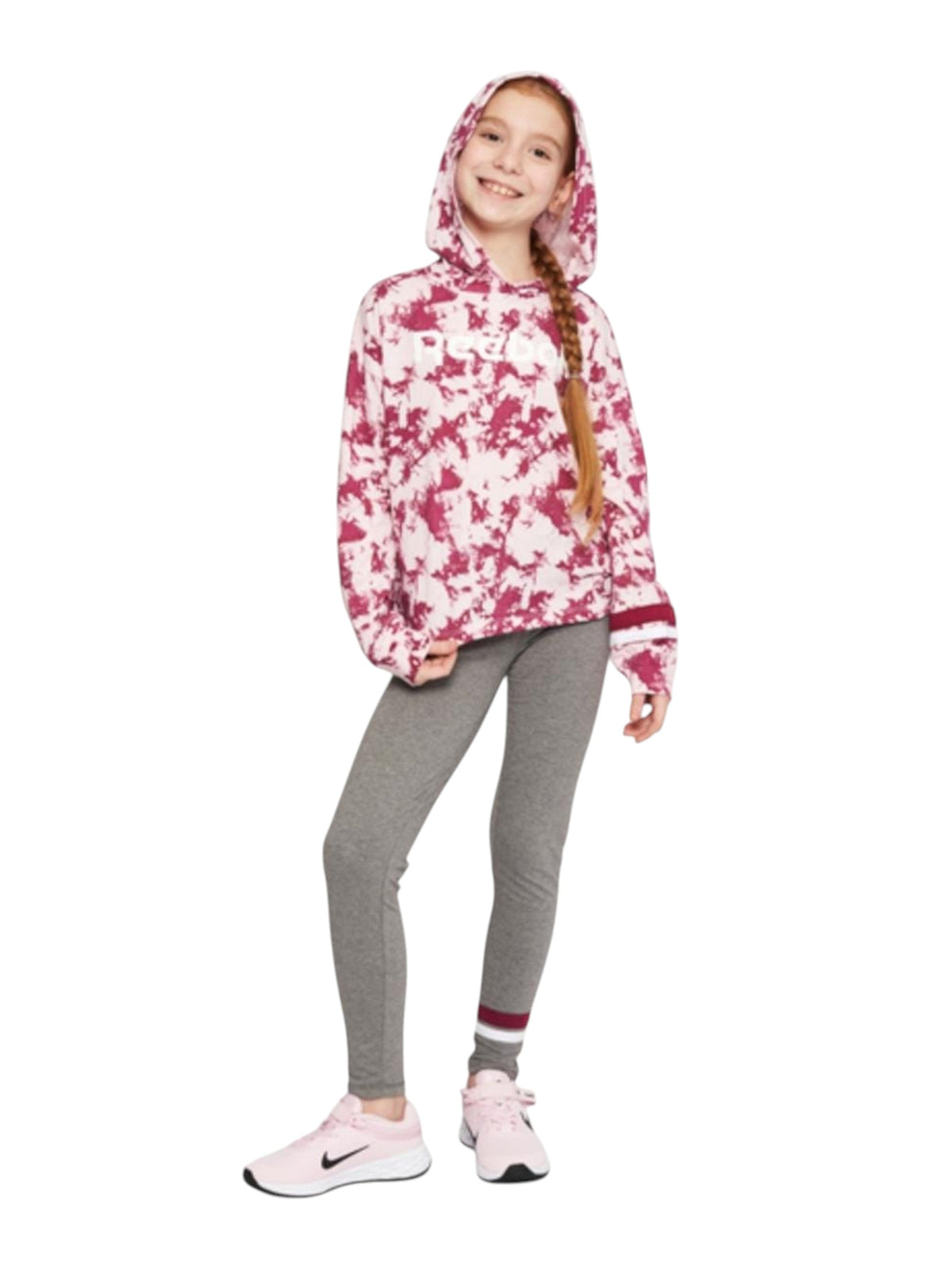 Image for Kids Girl's Printed Pajama Set Hoodie&Pant,Pink