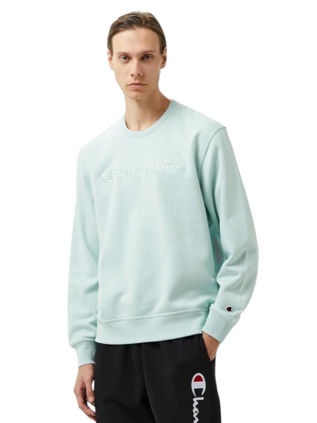 Image for Men's Brand Logo Embroidered Sweaters,Aqua