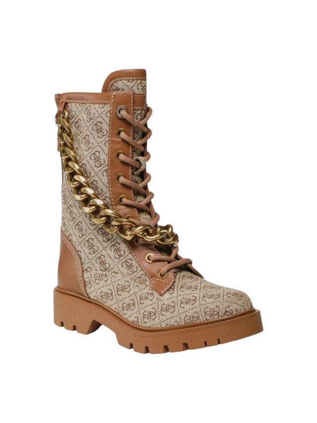 Image for Women's Brand Logo Patched Ankle Boots,Brown