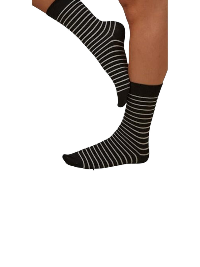 Image for Women's Striped Socks,Black/White