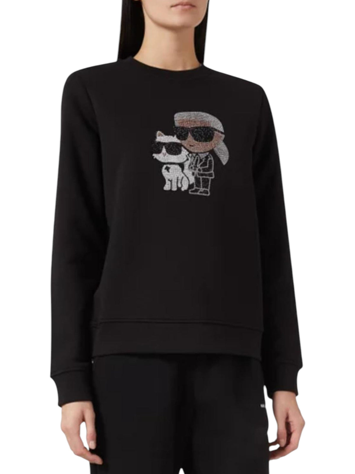 Image for Women's Rhinestones Sweaters,Black