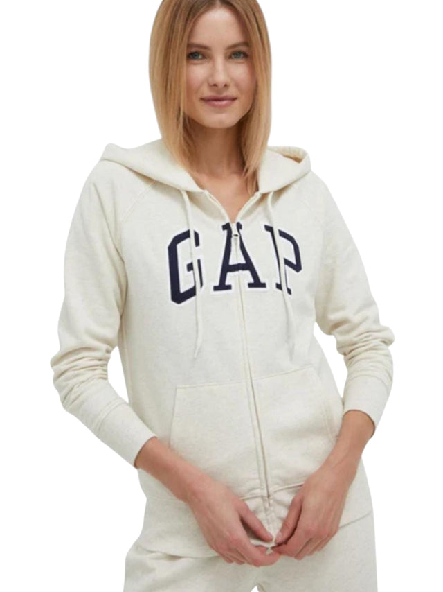Image for Women's Brand Logo Printed Hoodie,Light Beige
