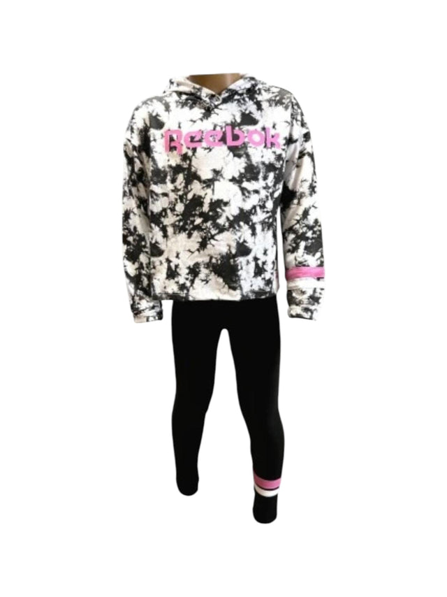 Image for Kids Girl's Printed Pajama Set Hoodie&Pant,Black/White