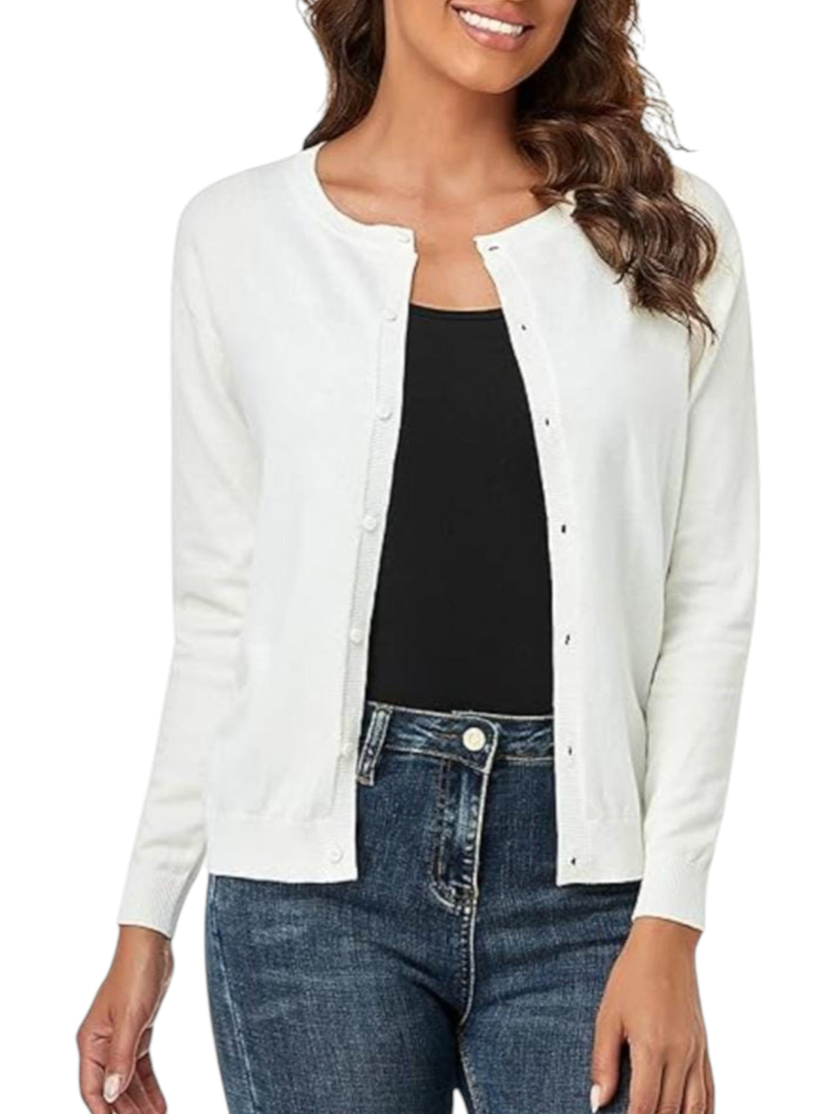 Image for Women's Knitted Top Cardigan,White