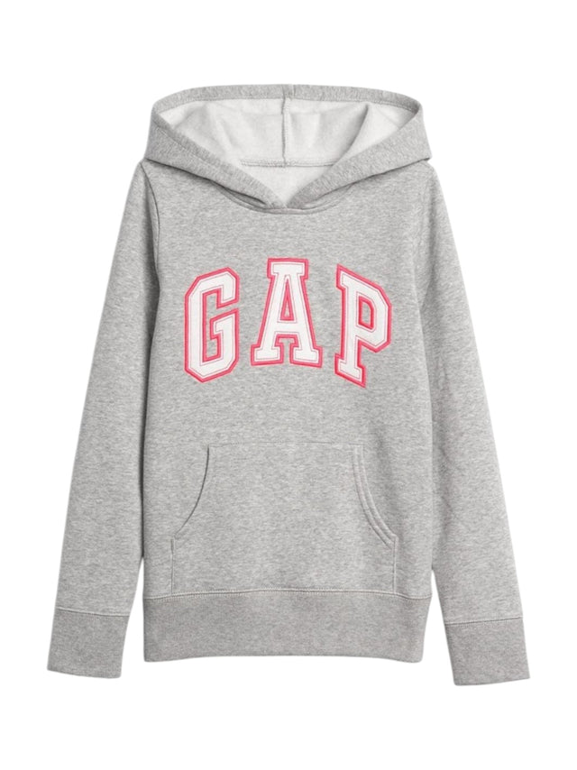 Image for Kids Girl's Brand Logo Embroidered Hoodie,Grey
