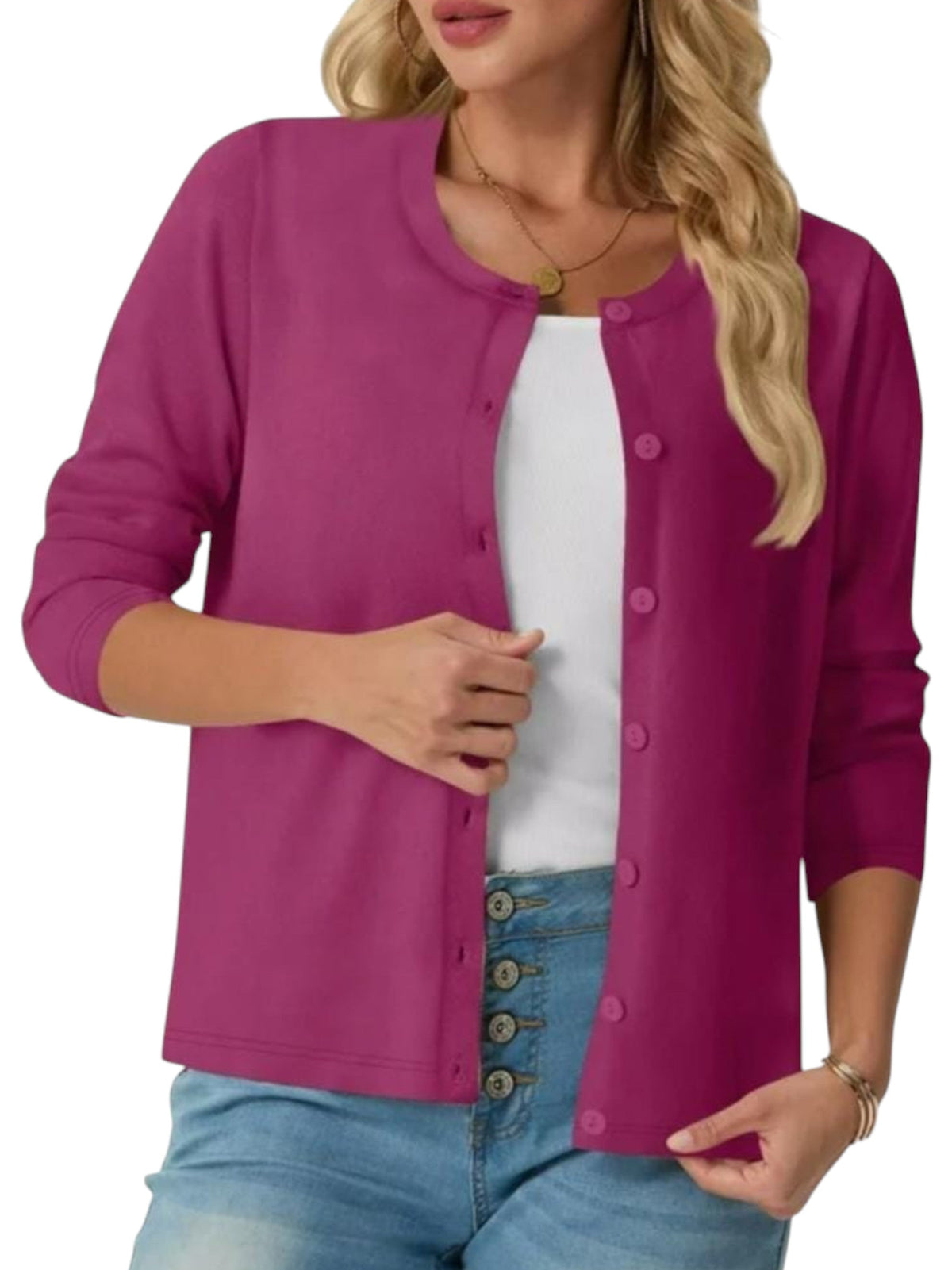 Image for Women's knitted Top Cardigan,Mauve