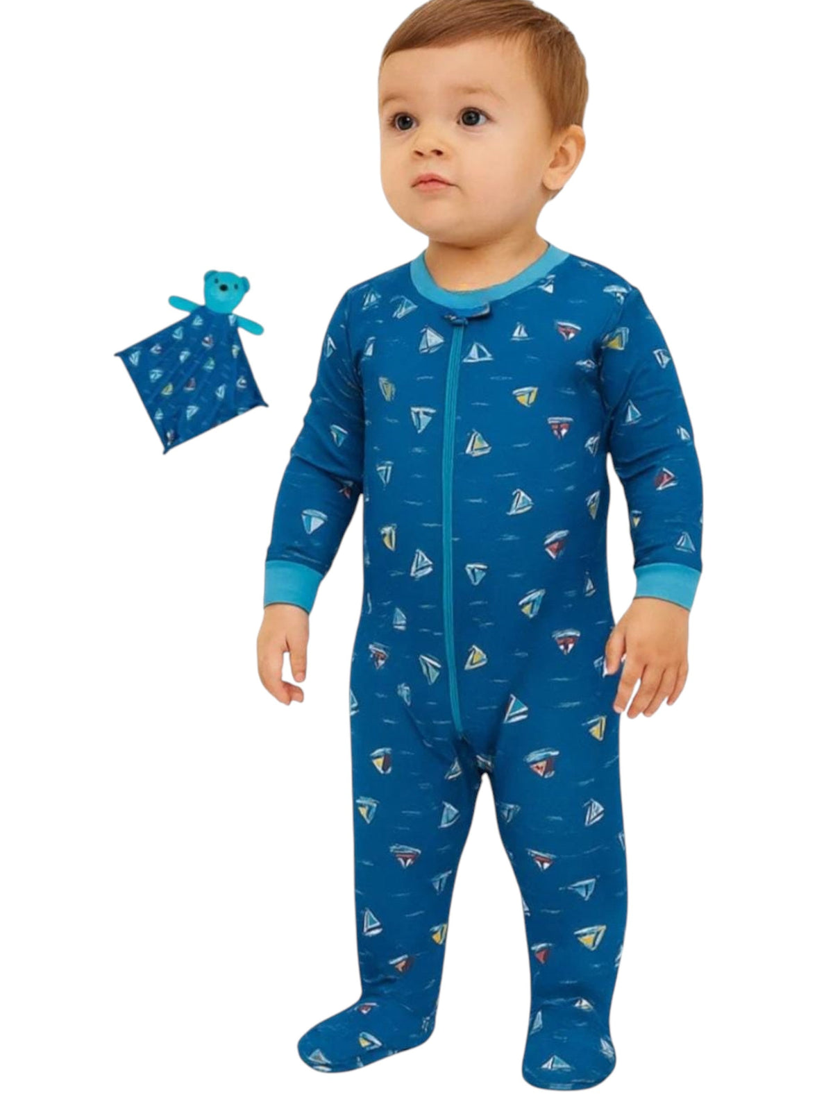 Image for Kids Boy's Printed Jumpsuit&Matching Toy,Blue