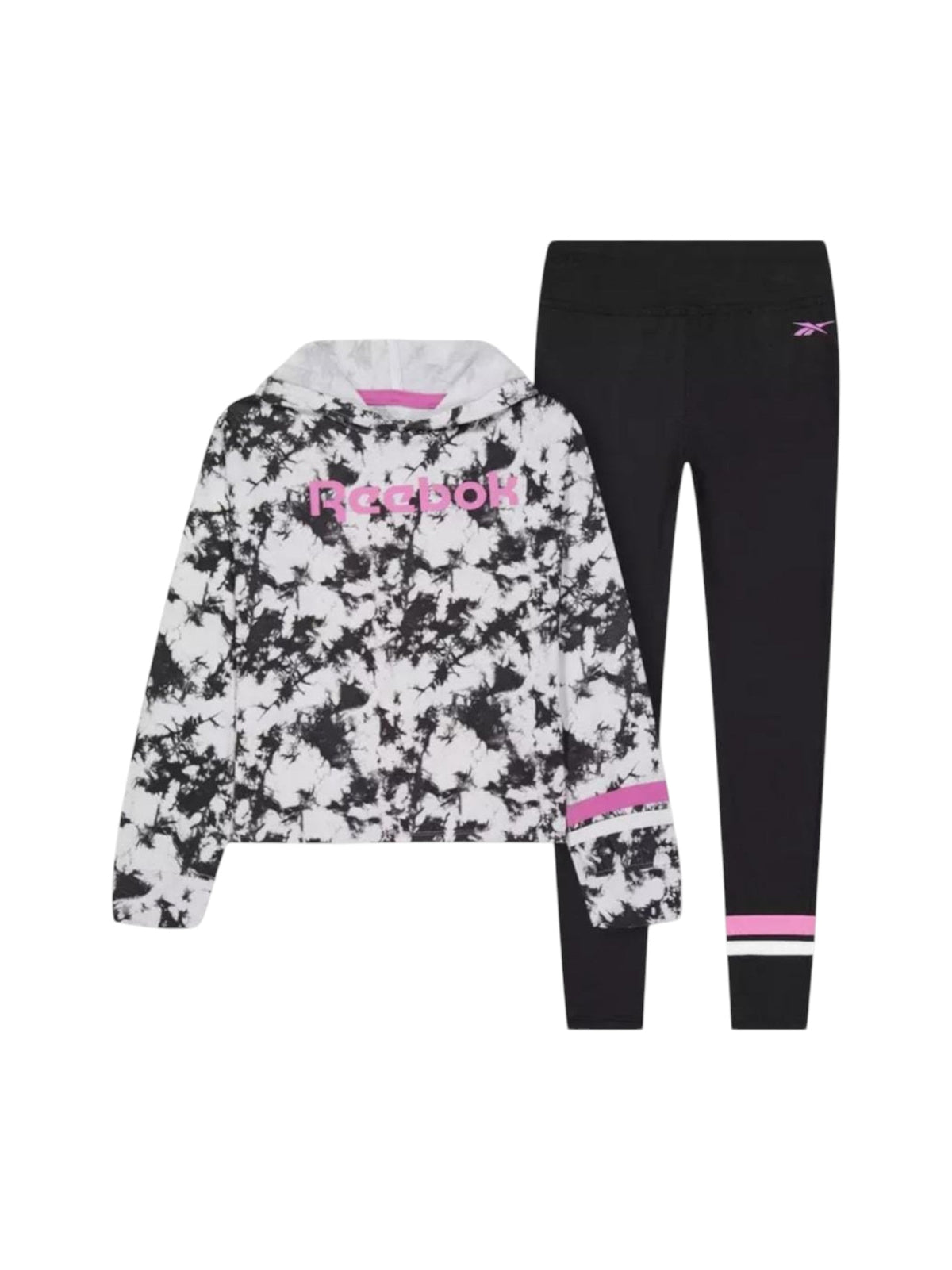Image for Kids Girl's Printed Pajama Set Hoodie&Pant,Black