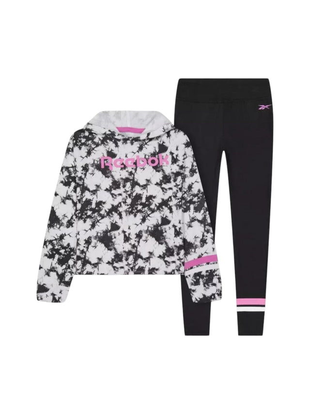 Image for Kids Girl's Printed Pajama Set Hoodie&Pant,Black