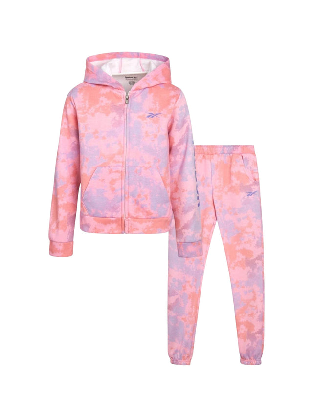 Image for Kids Girl's Printed Pajama Set Hoodie&Pant,Pink