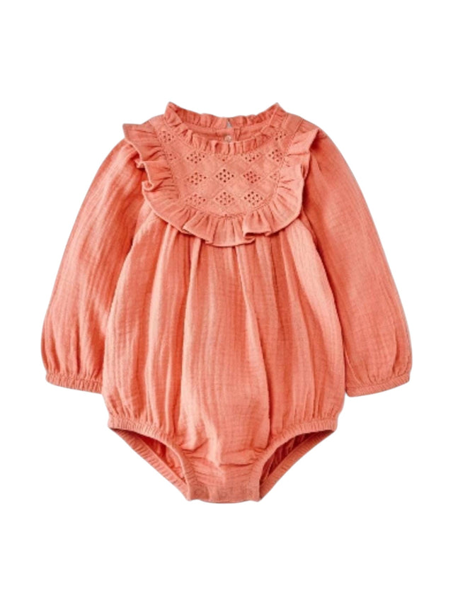 Image for Kids Girls Textured Bodysuit,Peach