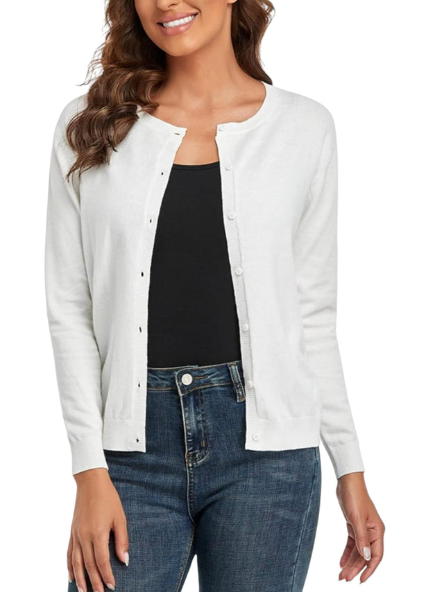 Image for Women's Knitted Top Cardigan,White