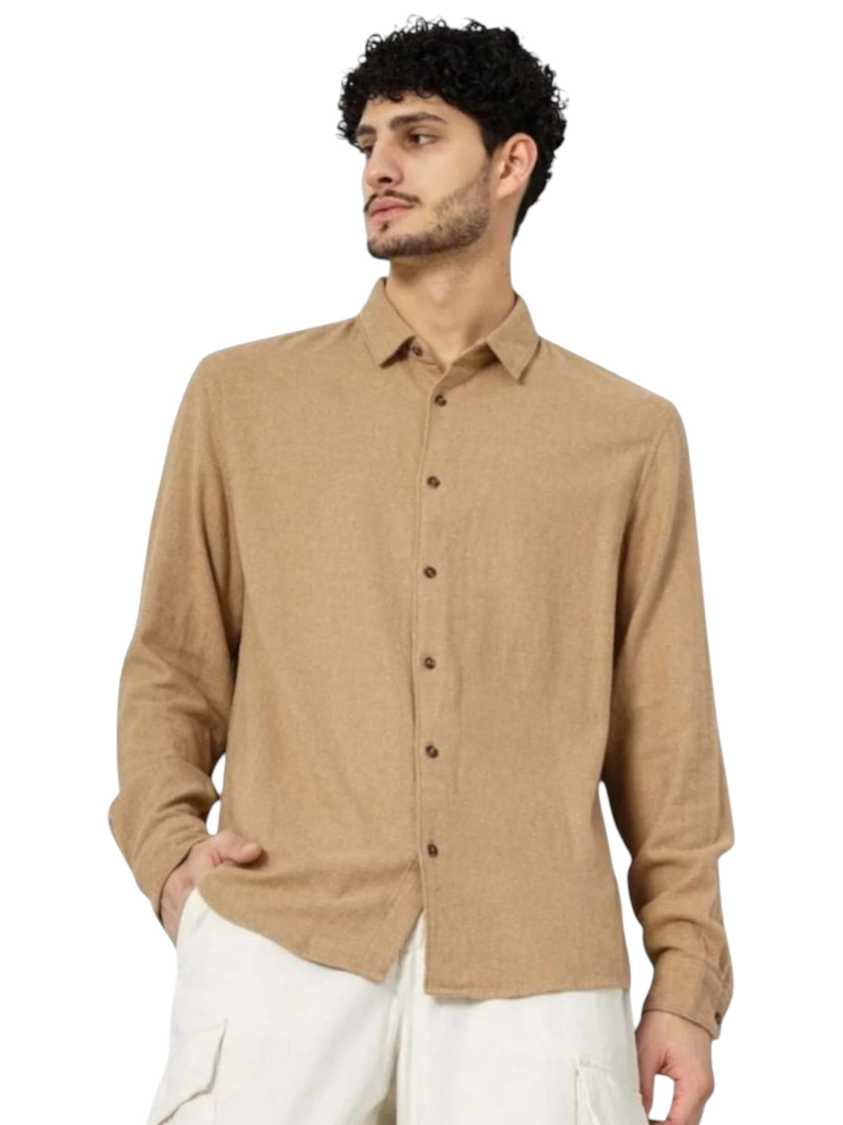Image for Men's Plain Dress Shirt,Sand