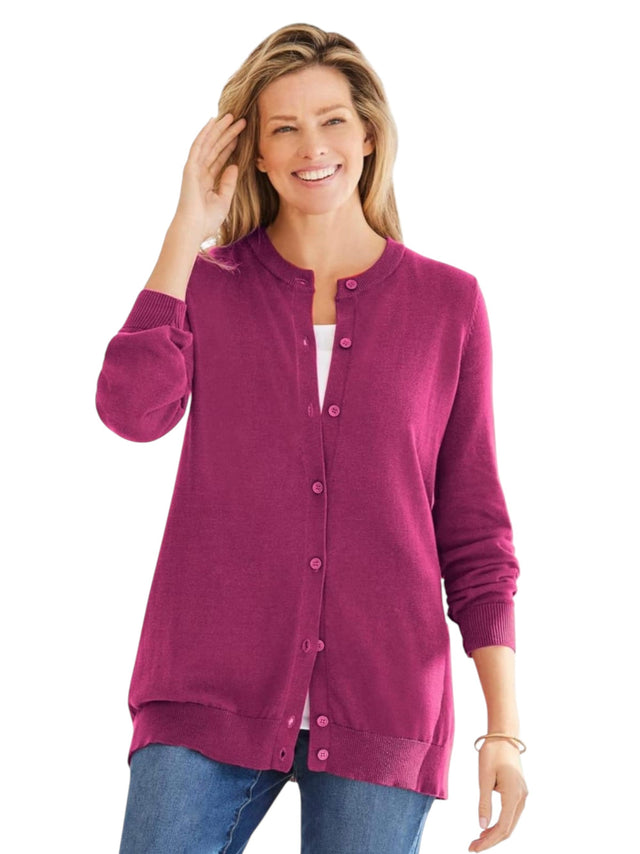 Image for Women's Knitted Top Cardigan,Mauve