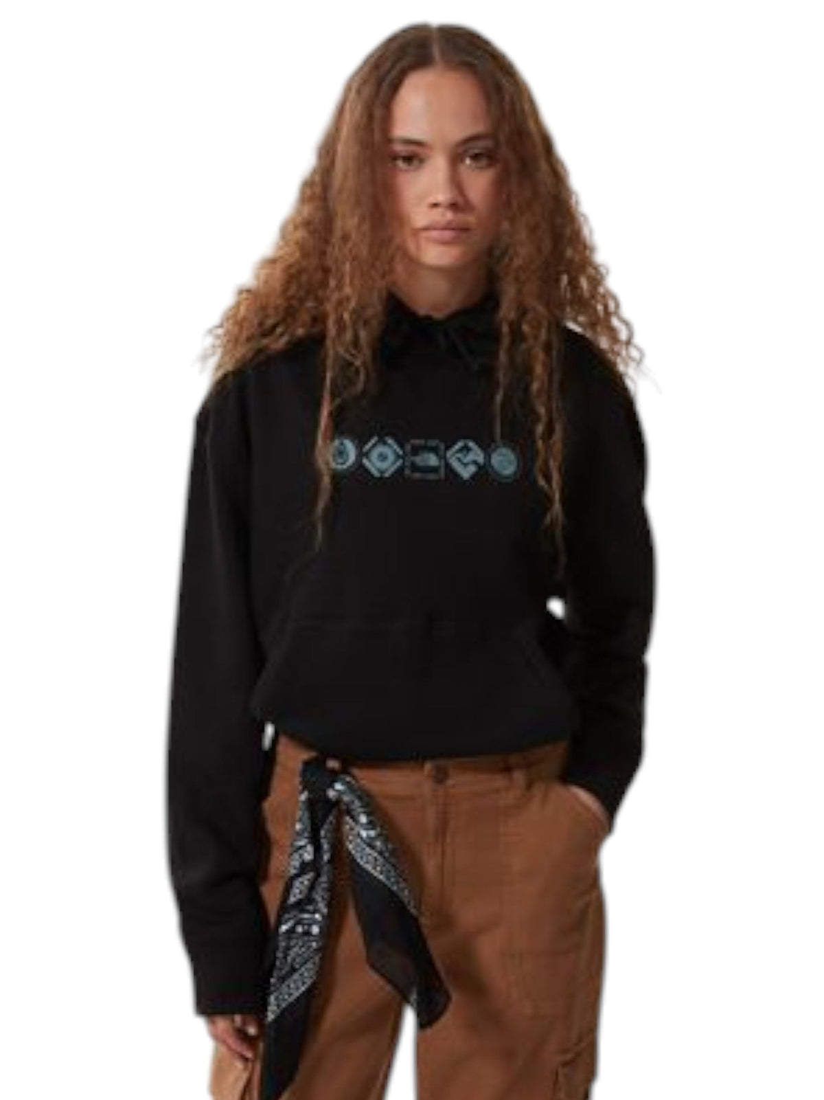 Image for Women's Printed Hoodie,Black