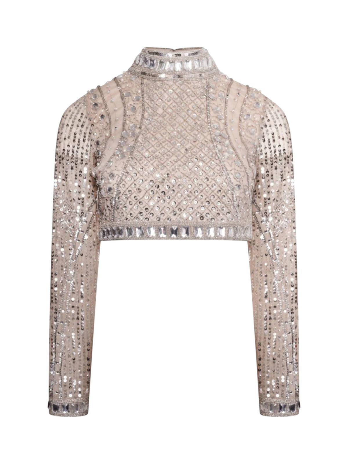 Image for Women's Rhinestones Crop Top,Dust Rose