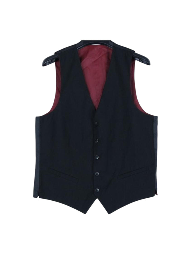 Image for Men's Plain Vest,Black/Burgundy