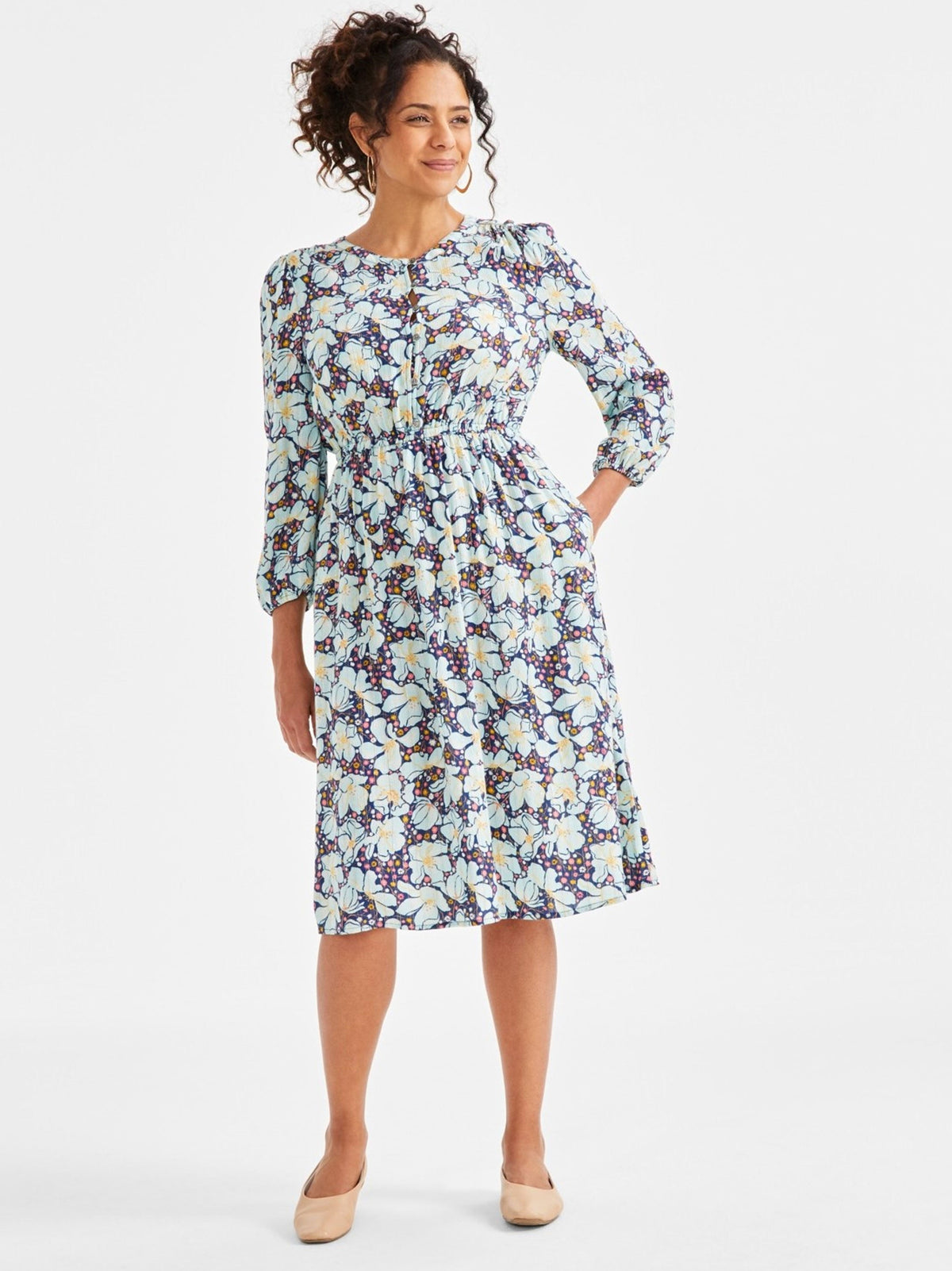Image for Women's Floral Printed Dress,Multi
