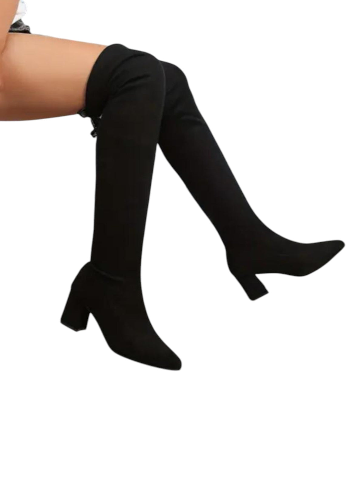 Image for Women's Plain Knee High Boots,Black