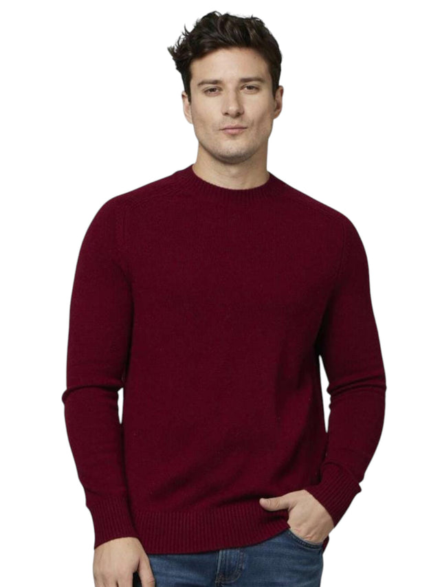Image for Men's Knitted Sweaters,Burgundy