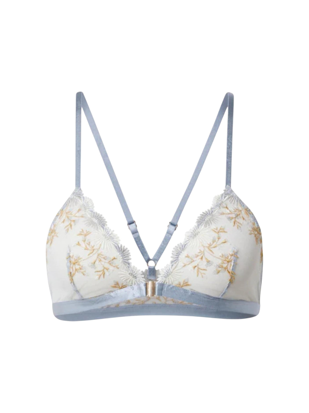 Image for Women's Floral Mesh Bra,Blue