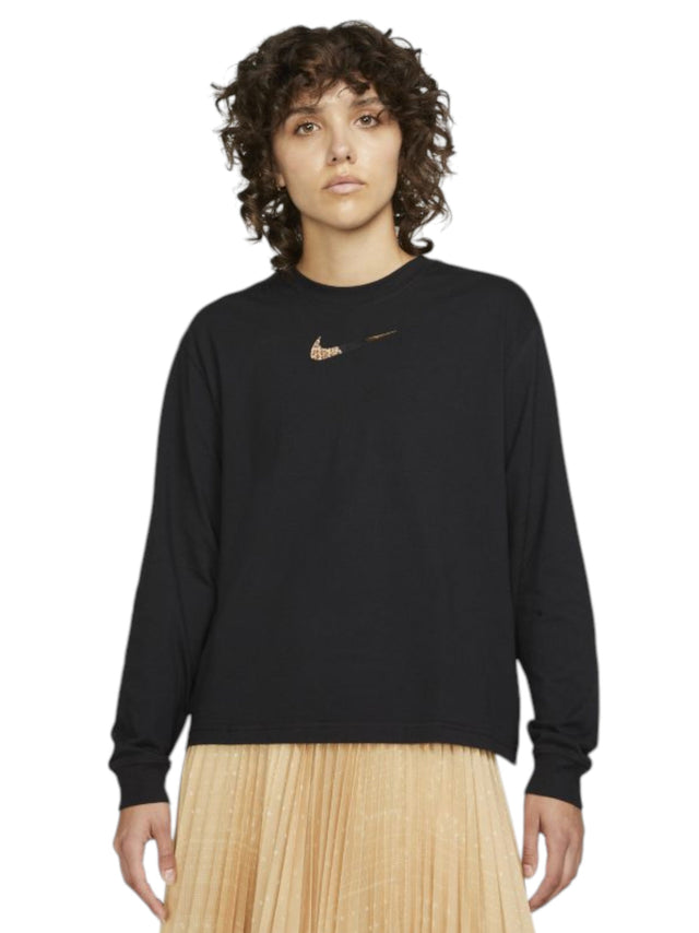 Image for Women's Brand Logo Printed Top,Black
