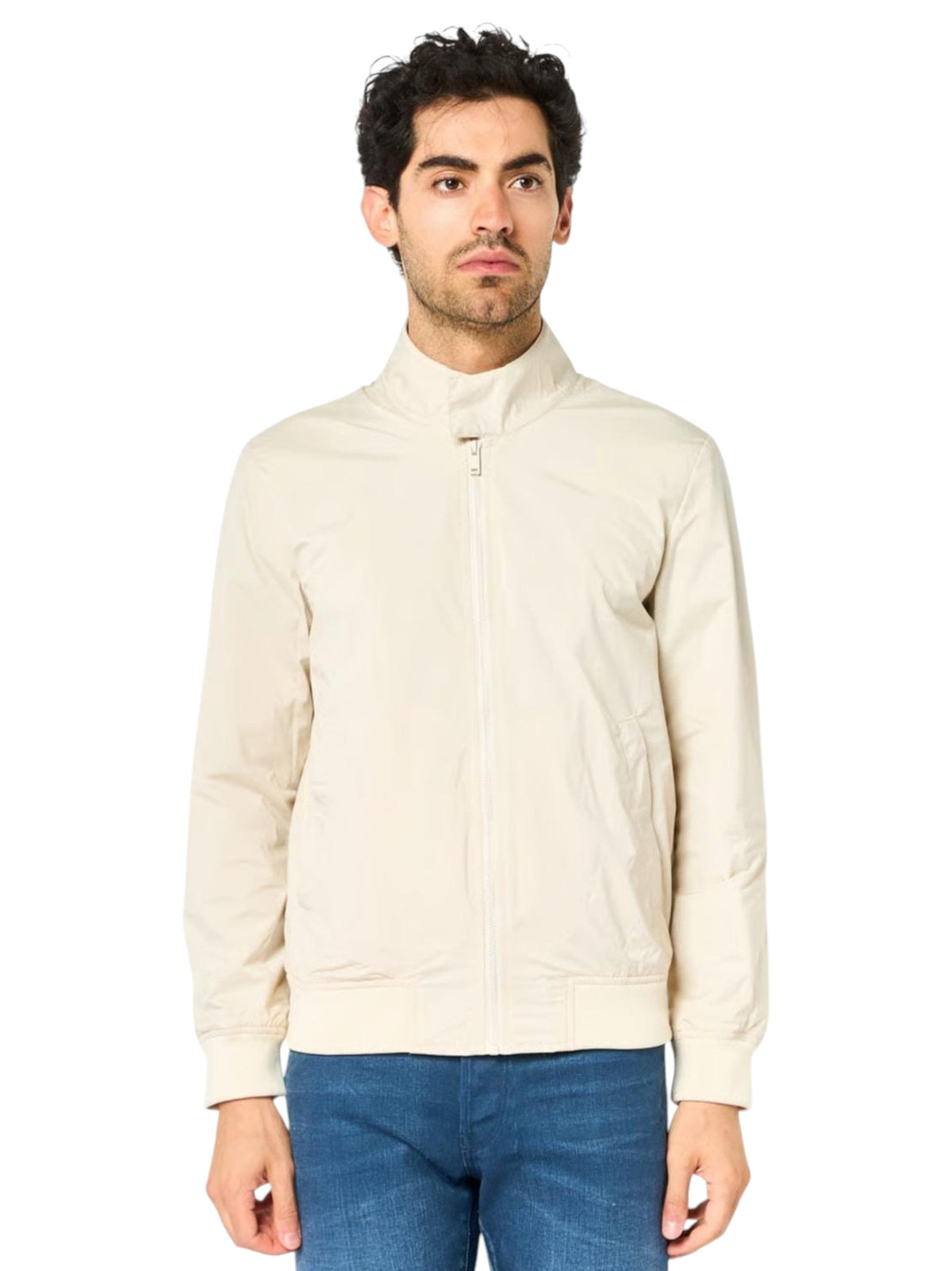 Image for Men's Plain Solid Jacket Two Pockets,Beige