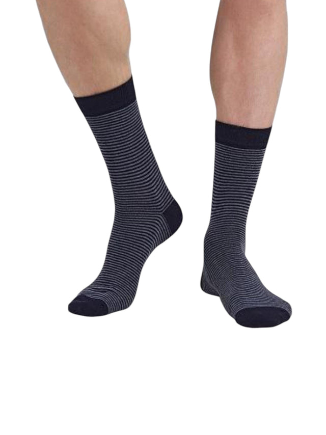 Image for Men's Striped Knitted Socks,Navy