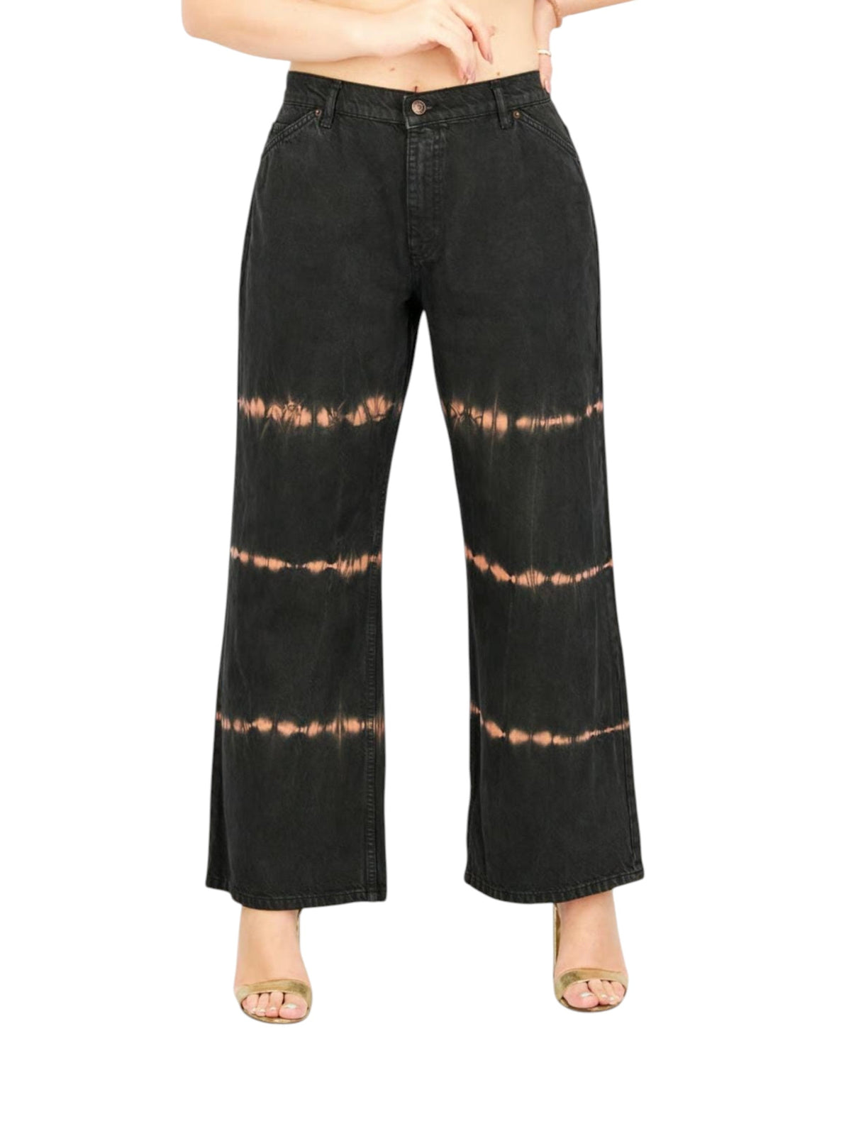 Image for Women's Striped Jeans,Black