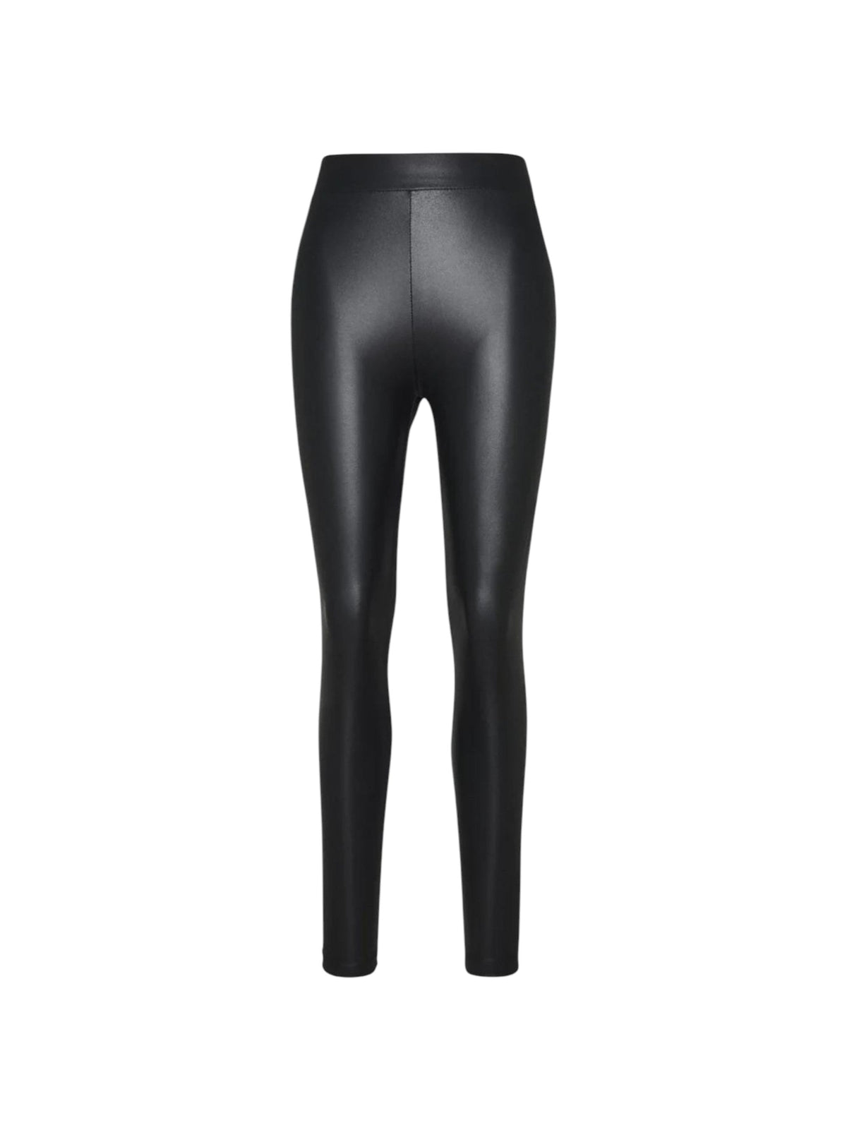 Image for Women's Plain Solid Leather Pant,Black
