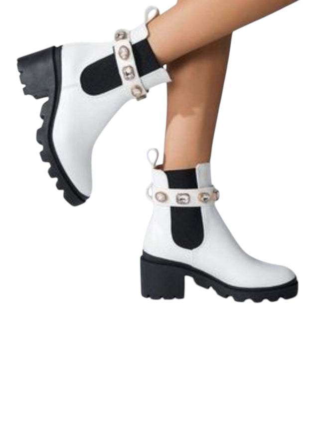 Image for Women's Plain Ankle Boots,White