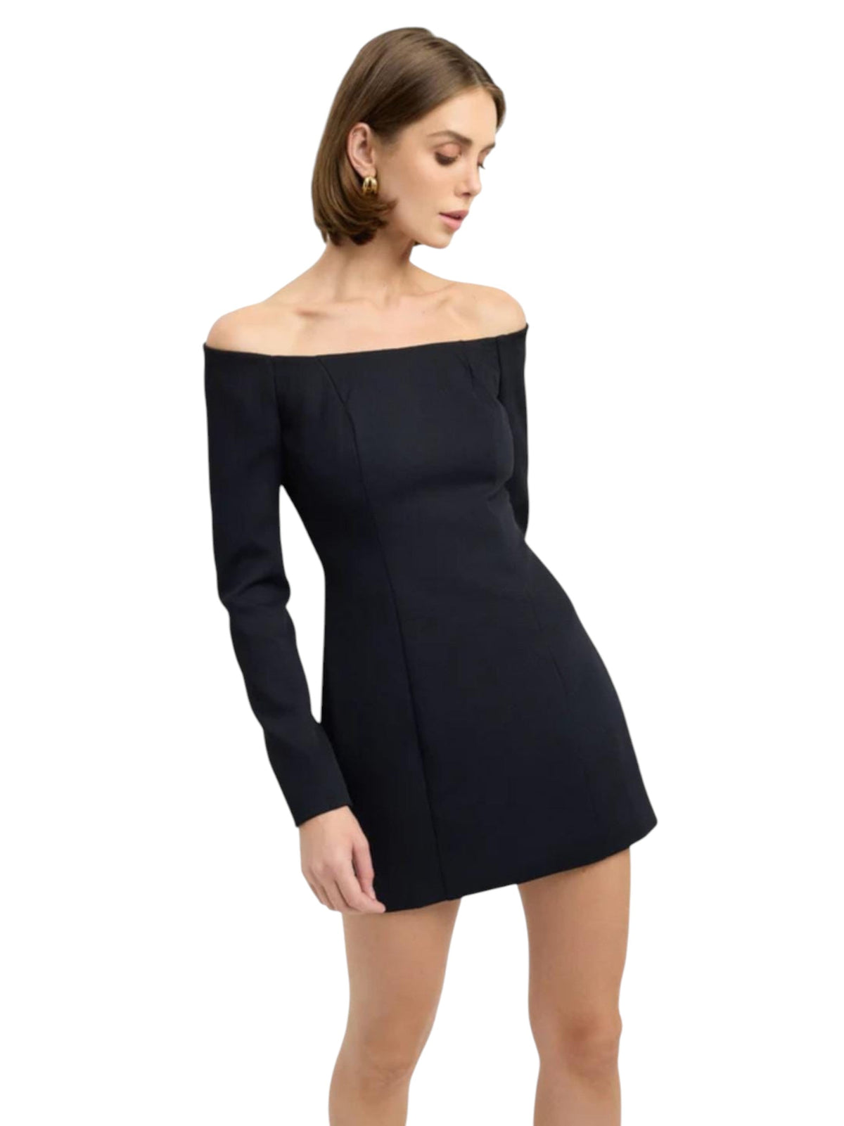 Image for Women's Plain Cold Shoulders Dress,Black