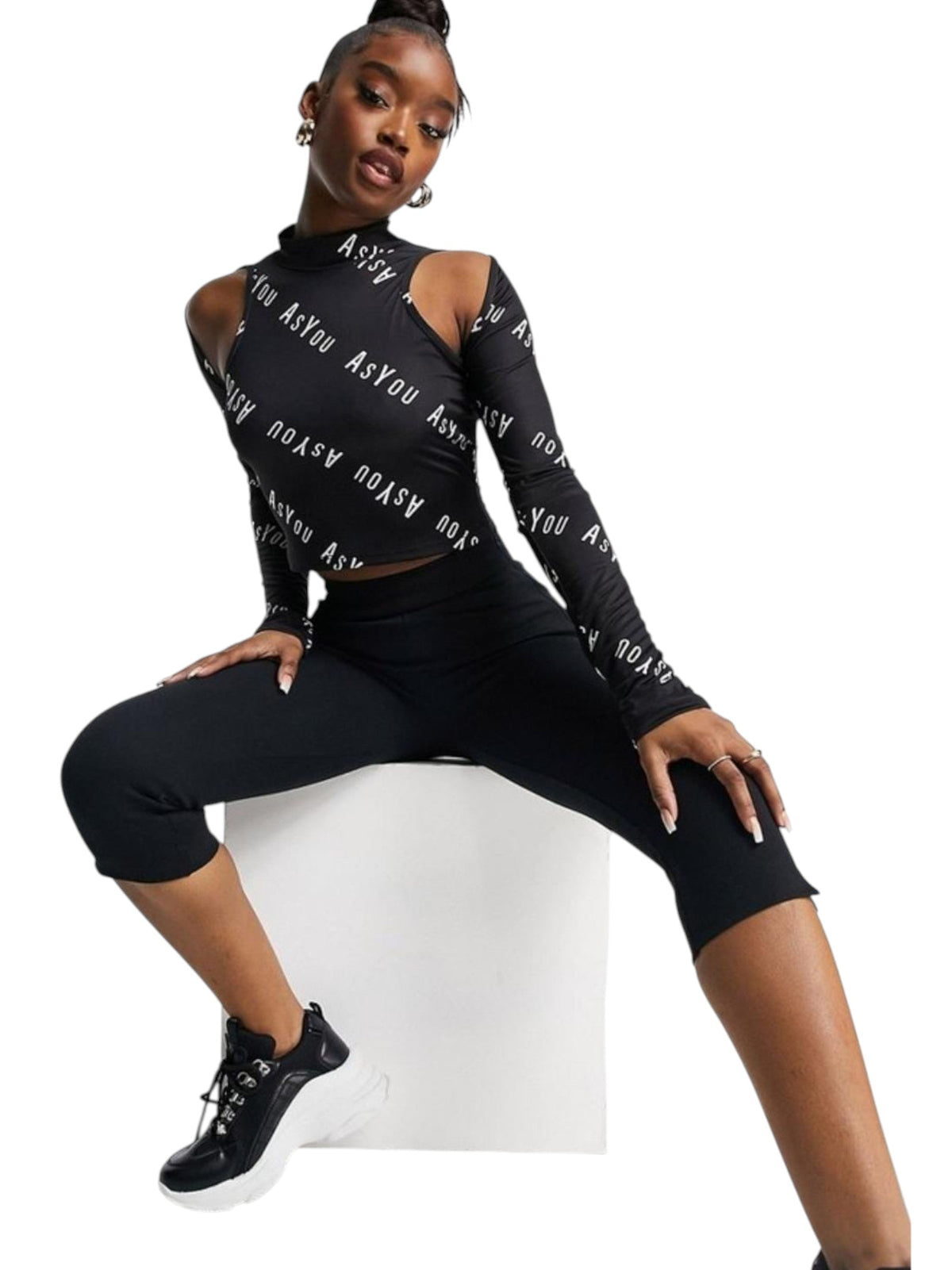 Image for Women's Printed Top,Black