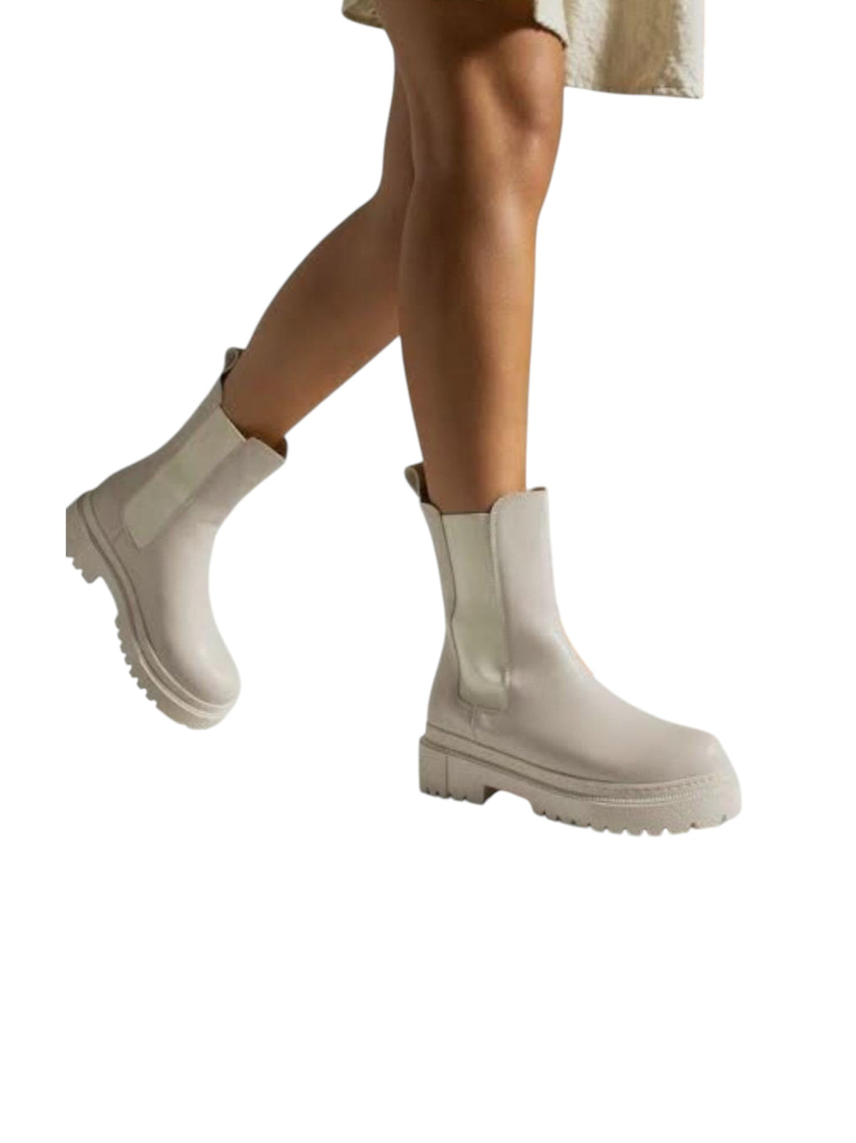 Image for Women's Plain Ankle Boots,Light Beige