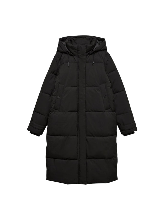 Image for Women's Quilted Long Jacket,Black