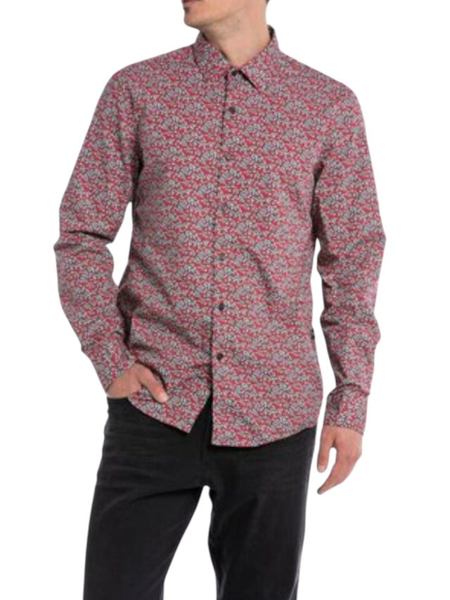 Image for Men's Graphic Dress Shirt,Red