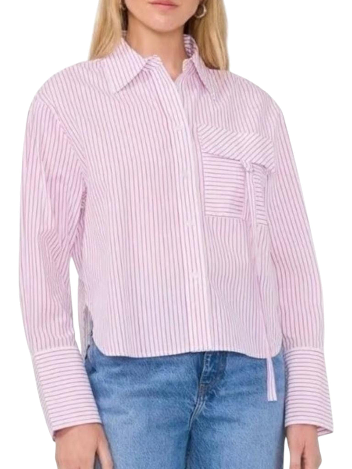 Image for Women's Striped Chemise,White/Pink