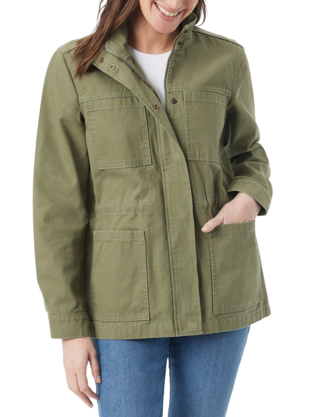 Image for Women's Plain Solid Jacket,Olive