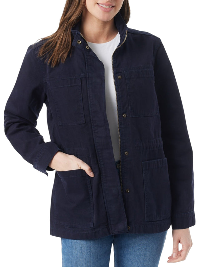 Image for Women's Plain Solid Jacket,Navy