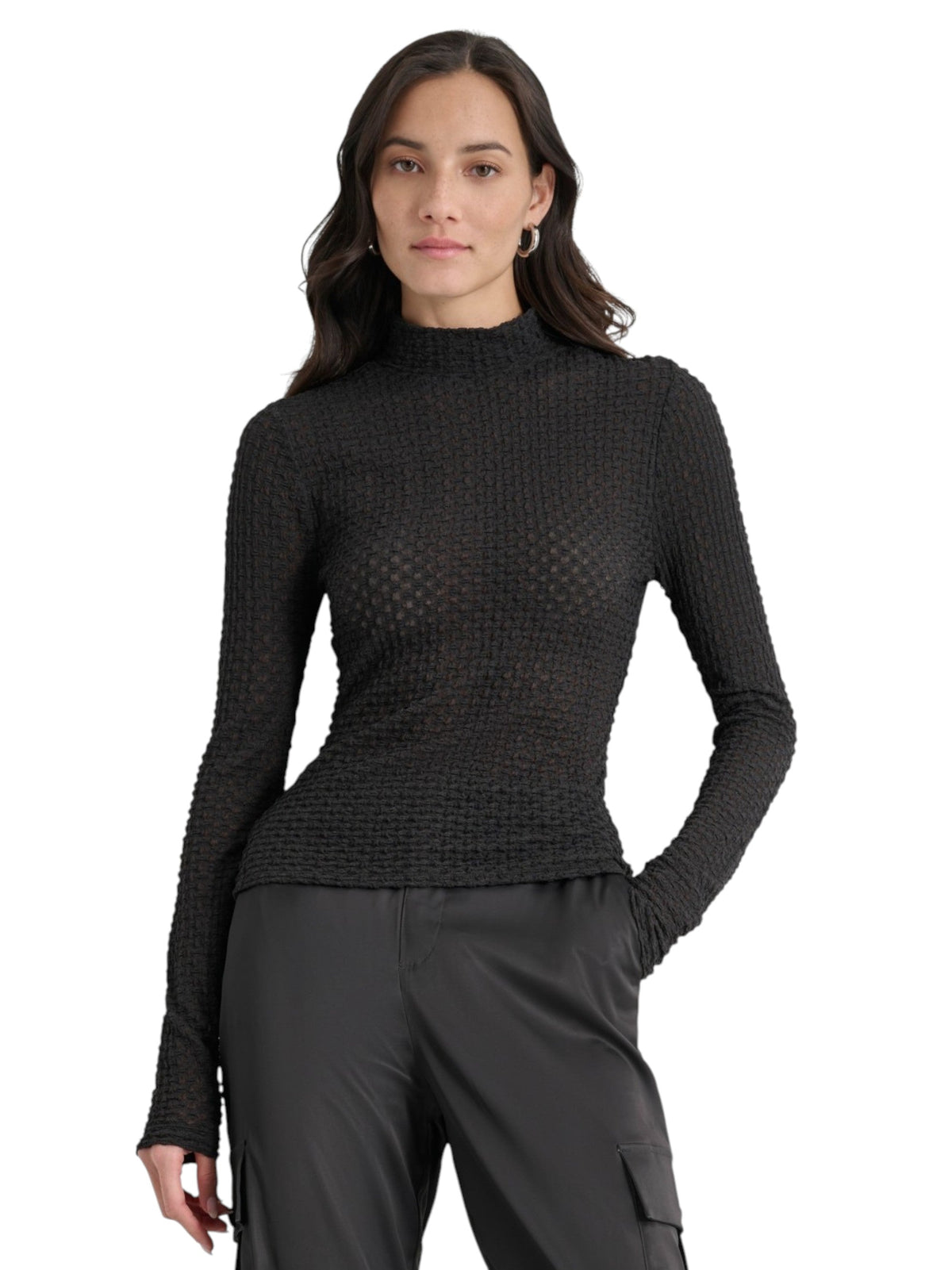 Image for Women's Open Knitted Top,Black