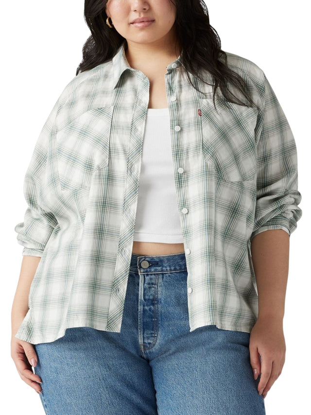 Image for Women's Plaid Dress Shirt,Multi