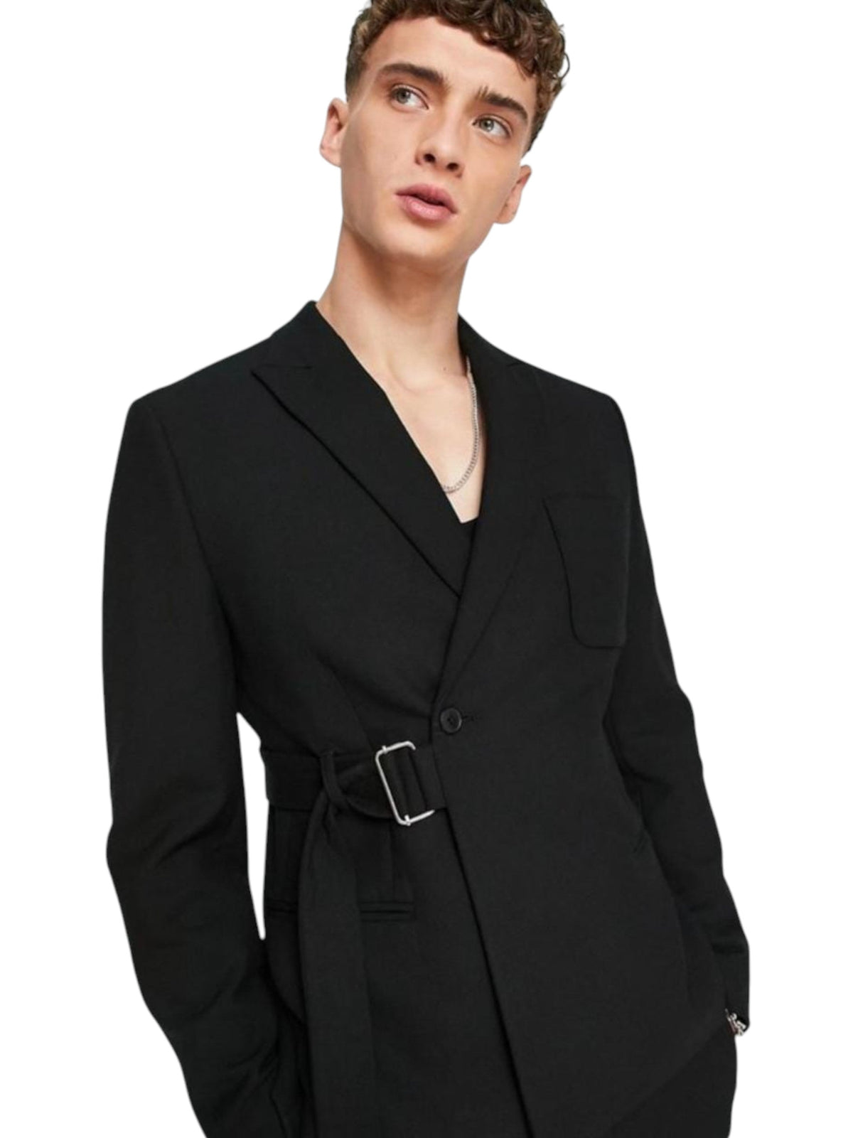 Image for Men's Plain Solid Blazer,Black