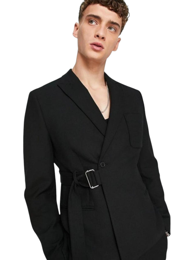 Image for Men's Plain Solid Blazer,Black