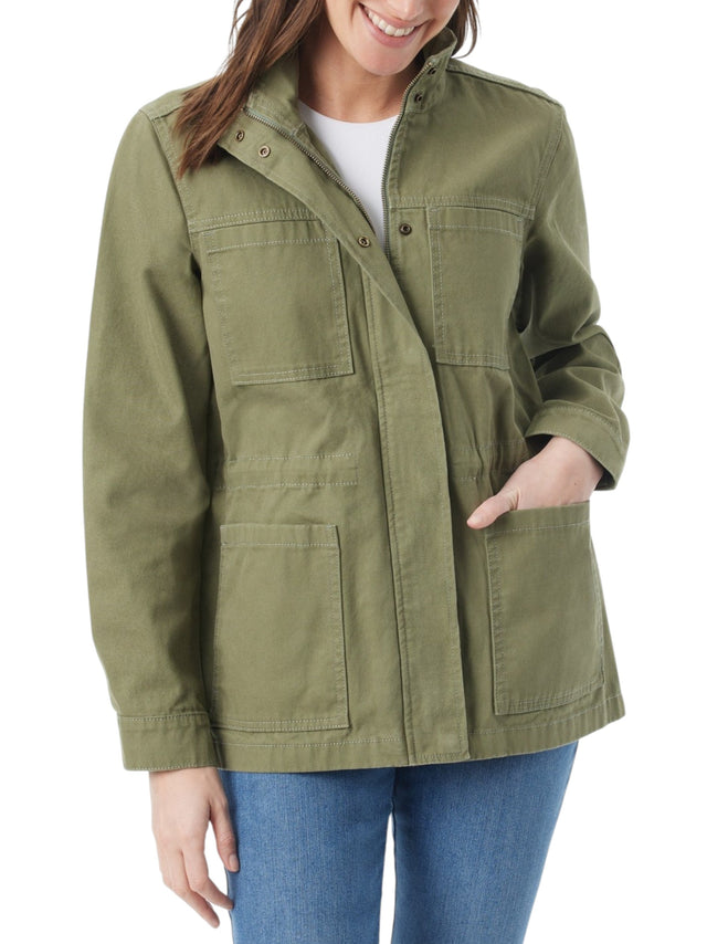 Image for Women's Plain Solid Jacket,Olive 